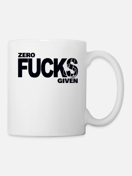 Zero fucks given - Tasse - Weiß