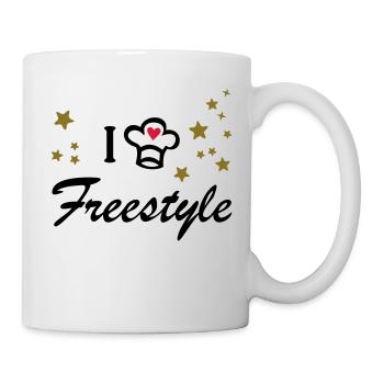 Frei Schnauze gesundes Essen kochen Koch Köchin - Tasse - Weiß - Rechts