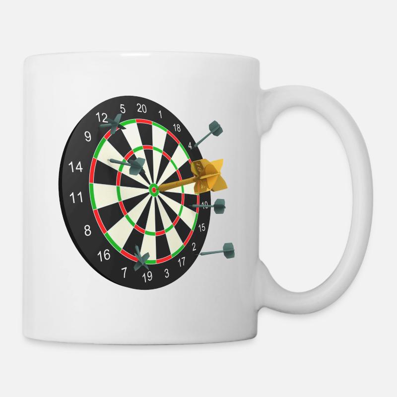 Goldene Pfeil in der Mitte des Ziel - Tasse - Weiß