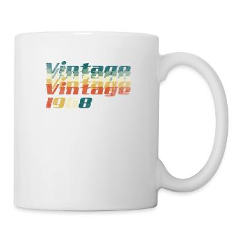 50th birthday t shirt vintage 1968 gift - Mug - white - Right