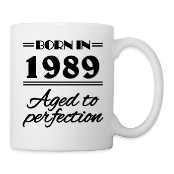 Born in 1989 Aged to perfection - Mug - white - Right