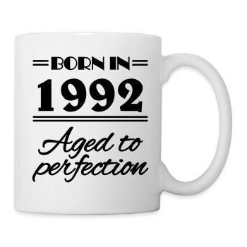 Born in 1992 Aged to perfection - Tasse - Weiß - Rechts