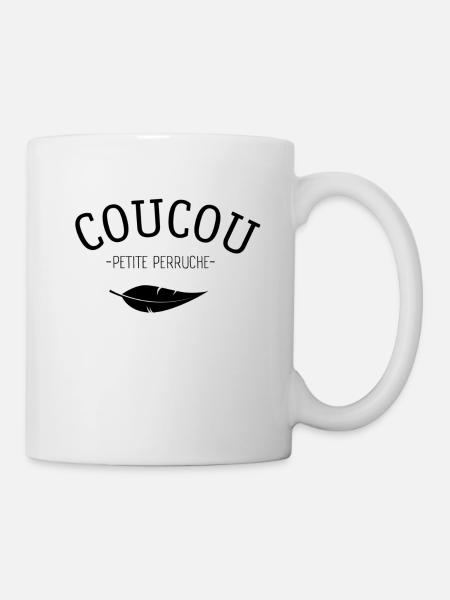 Coucou Petite Perruche - plume - Mug blanc - blanc