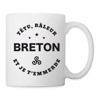 Breton Têtu, raleur - Mug blanc - blanc - Droite