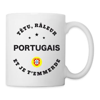 Portugais, têtu, râleur - Mug blanc - blanc - Droite