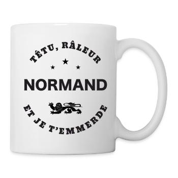 Normand, têtu, râleur - Mug blanc - blanc - Droite