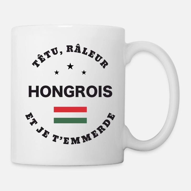 Hongrois, têtu, râleur - Mug blanc - blanc