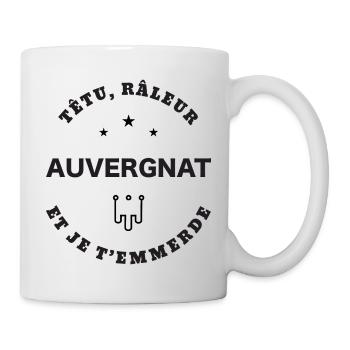Auvergnat, têtu, râleur - Mug blanc - blanc - Droite