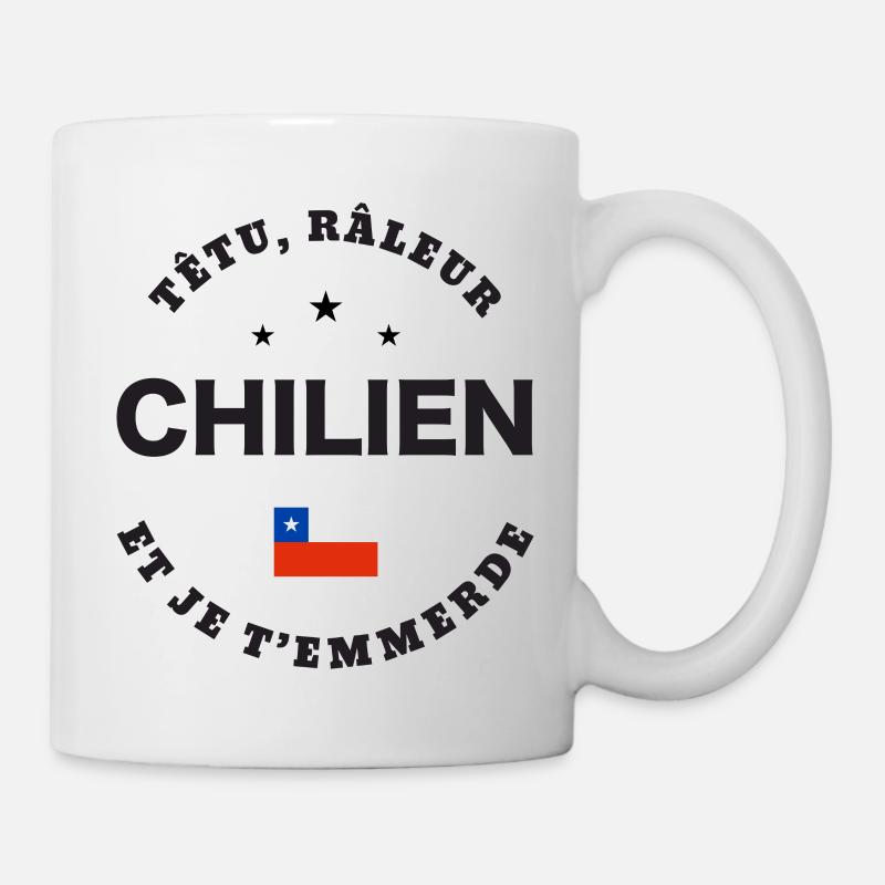 Chilien, têtu, râleur - Mug blanc - blanc