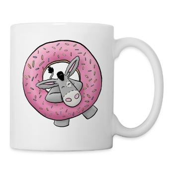 Cuddly donkey with donut - Mug - white - Right