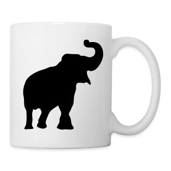elephant silhouette shadow shadow3 - Mug - white - Right
