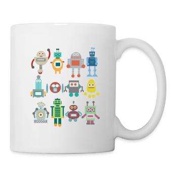 Roboter Retro - Tasse - Weiß - Rechts
