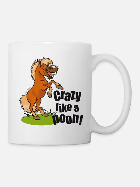 Crazy pony black text - Mug - white