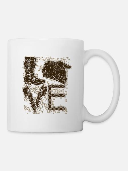 MOTOCROSS CADEAU MOTORCYCLE RACER ÉQUIPEMENT - Mug blanc - blanc