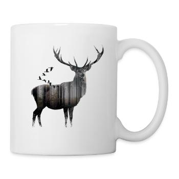 Nature animals forest hunting shirt - Mug - white - Right