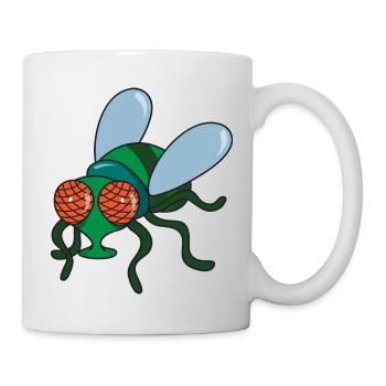 Fliege - Tasse - Weiß - Rechts