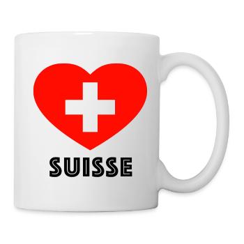 Schweiz Herz Shirt zur WM - Tasse - Weiß - Rechts