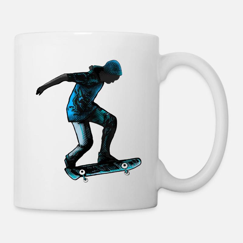 Skater in Blau - Tasse - Weiß