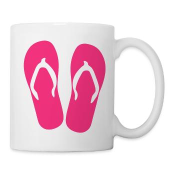 Flip Flop : Summer : Love : Flower : Meer : Strand - Tasse - Weiß - Rechts