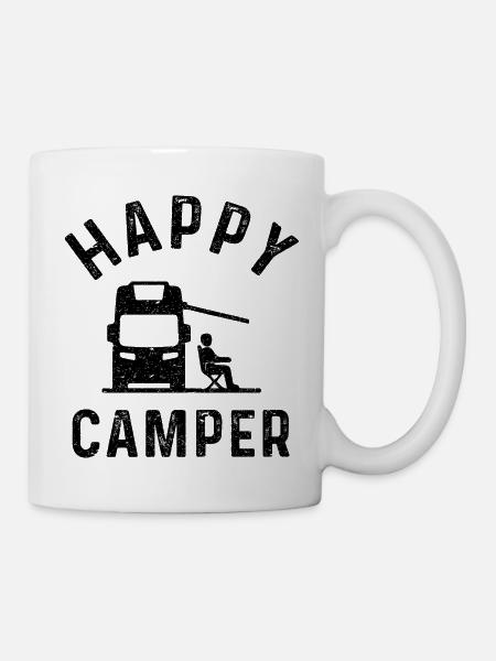 Happy Camper - Camping Shirt cadeau camping-car - Mug blanc - blanc