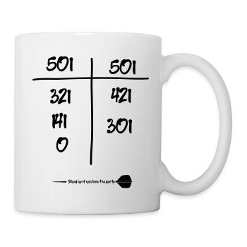 Dart 180 Neundarter 501 Finish, love the darts - Tasse - Weiß - Rechts