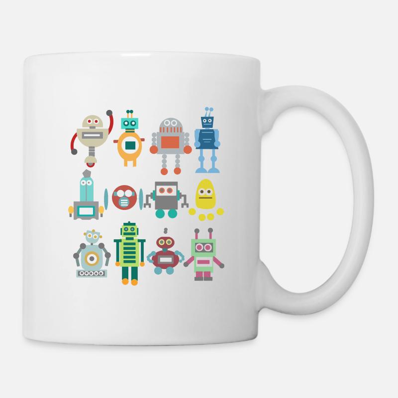 Nerd Robot Retro Funny Gift Technique Jeu - Mug blanc - blanc