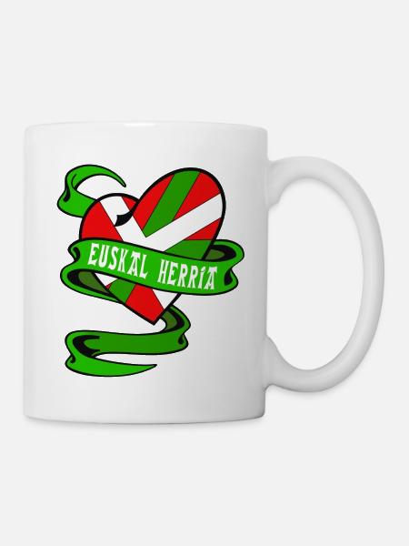 basque heart ikurrina - Mug blanc - blanc
