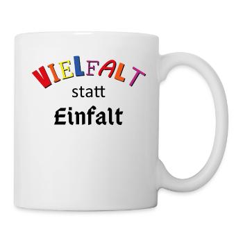 Vielfalt statt Einfalt - Tasse - Weiß - Rechts