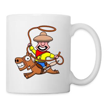 Lustiger Cowboy - Tasse - Weiß - Rechts