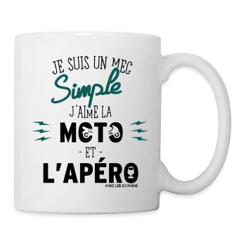 moto et apéro - cadeau - Mug blanc - blanc - Droite