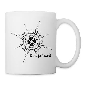 Kompass time to travel weiß - Tasse - Weiß - Rechts
