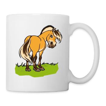 Smiling fjord horse - Mug - white - Right