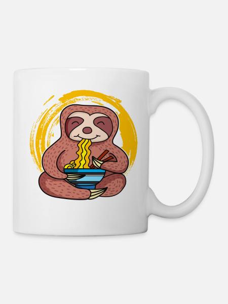 Ramen Life Motif paresseux Motif Chemise Ramen Noodle - Mug blanc - blanc