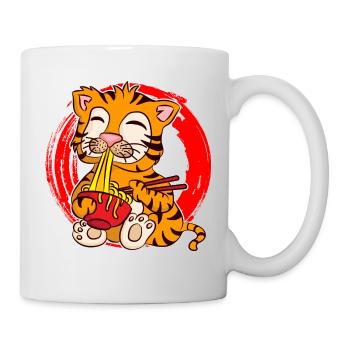 Ramen Life Motiv Tiger Motiv Shirt Ramen Noodle - Tasse - Weiß - Rechts
