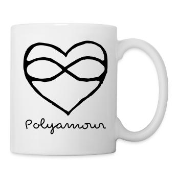 polyamour polyamory heart love lgbt - Mug - white - Right