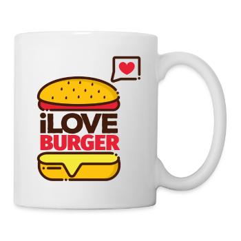 I love burger gift, idea - Mug - white - Right