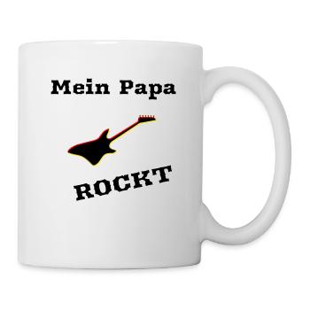 Baby Body Papa Rockt Gitarre - Tasse - Weiß - Rechts