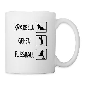 Funny baby body crawling go soccer - Mug - white - Right