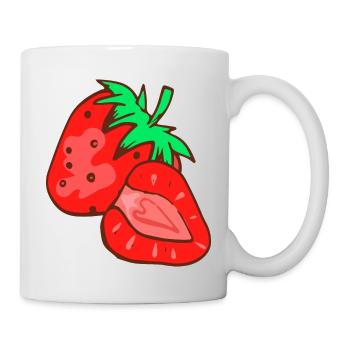 Strawberries fruit fruits fruit garden veggie - Mug - white - Right