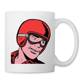 Cool motorcyclist - Mug - white - Right