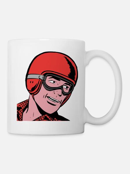 Cool motorcyclist - Mug - white
