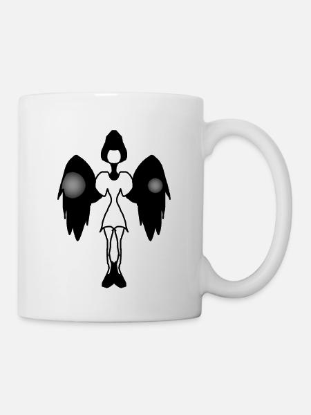 Schwarzer Engel - Tasse - Weiß