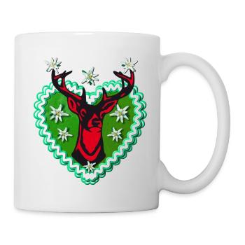 29 Lebkuchenherz stolzer Wiesn Hirsch Edelweiss - Tasse - Weiß - Rechts