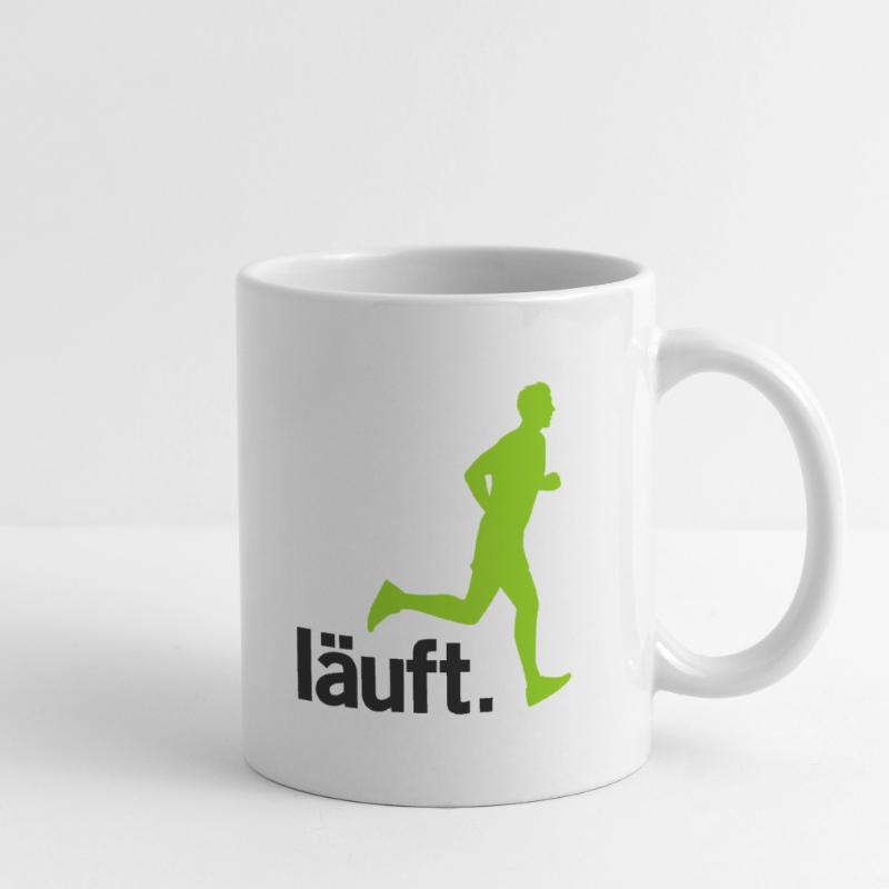 Läufer Mann läuft. Vector Tasse