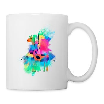 Giraffe afrika farbenfroh - Tasse - Weiß - Rechts