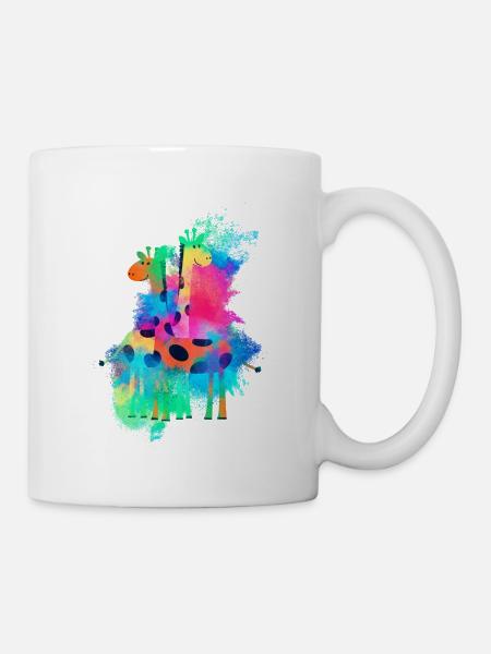 Giraffe africa colorful - Mug - white