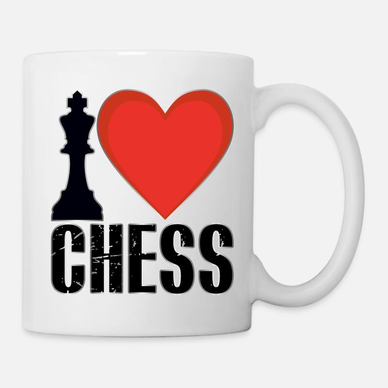 I love CHESS - Mug - white
