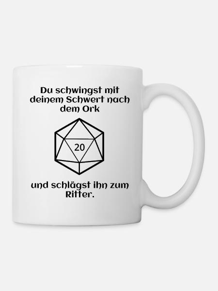 W20 - Ork - Ritter - Pech - Tasse - Weiß