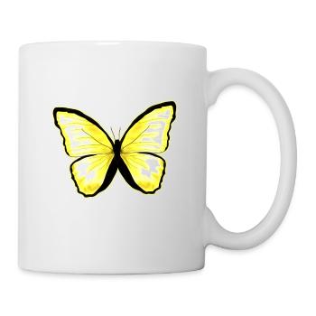 Papillon jaune citron papillon - Mug blanc - blanc - Droite