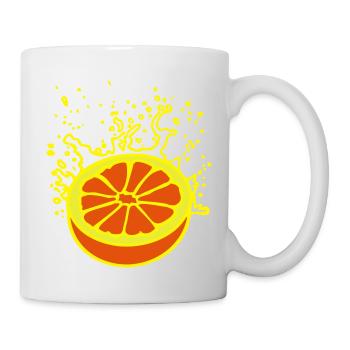 Saftig-spritzige Orange / juicy orange (3c) - Tasse - Weiß - Rechts